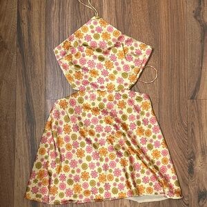 Floral Backless Dress